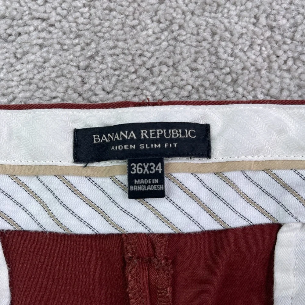 Banana Republic Pants Mens 36x34 Brown Aiden Slim Fit Rapid‎ Movement Chino
